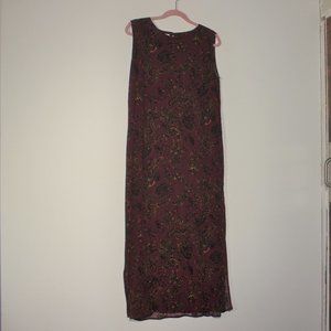 Liz Baker long dress, keyhole opening on back and side slits